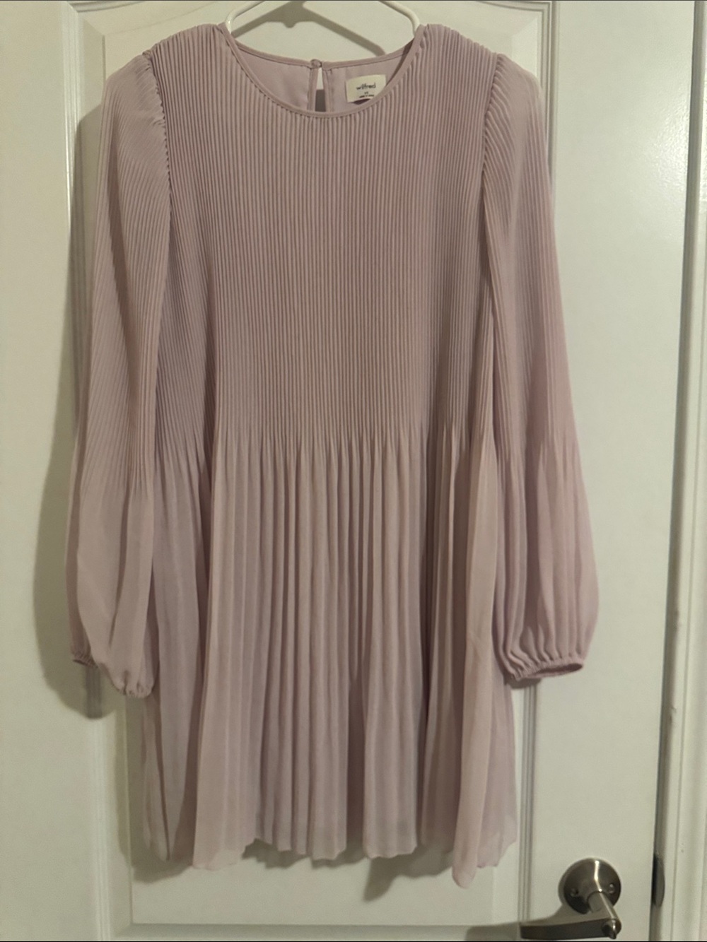 Aritzia Pleated Long-Sleeve Tunic — Pale Lavender